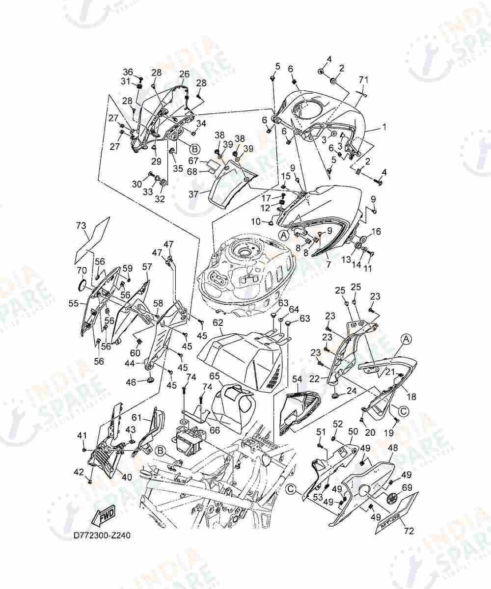 YAMAHA D772 MT 03 Series FUEL TANK 2